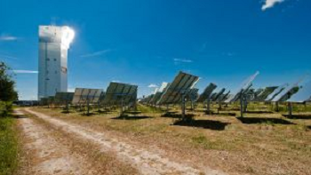 The sulfur-based technology for solar energy storage will be tested at the J&uuml;lich solar power tower. Source: DLR