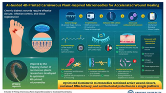 Smart shape-shifting microneedles designed by AI target diabetic wound repair