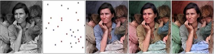 Guided by user hints, a new system uses AI to generate multiple plausible colorizations. Image credit: Library of Congress