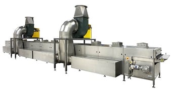 Ambient cooling conveyor for cracker systems