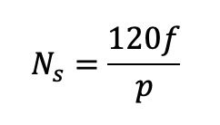 Induction motor synchronous speed equation.