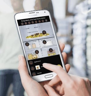 Smartphone users can view their fridge's contents using an app. Image credit: Samsung.