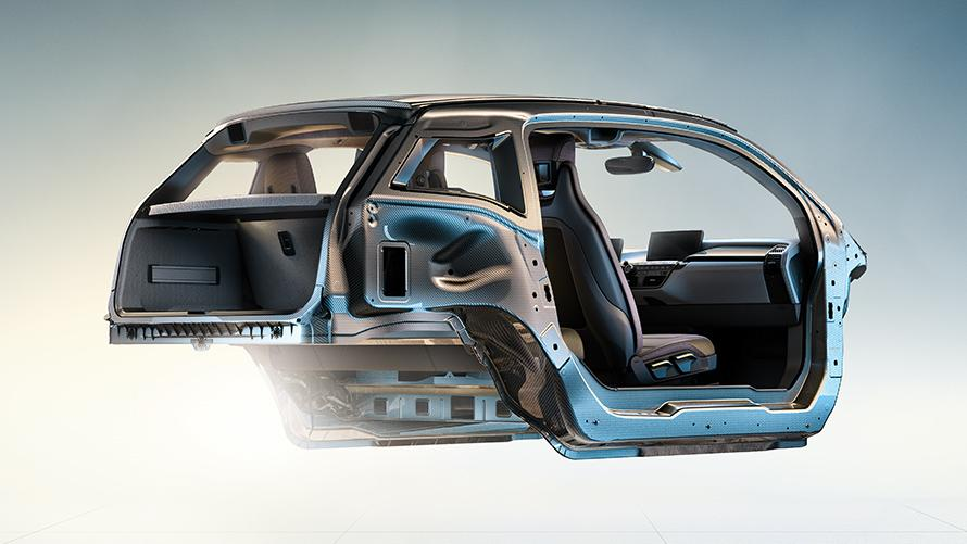 Figure 2. The BMW i3 “Life Module” passenger cell is an adhesively bonded assembly of many carbon fiber reinforced polymer (CFRP) composite parts. Source: BMW