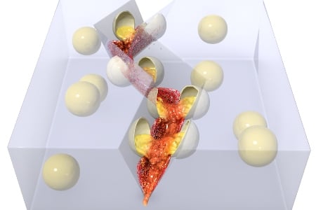 The researchers have created an epoxy resin embedded with microcapsules that contain a pH-sensitive dye.